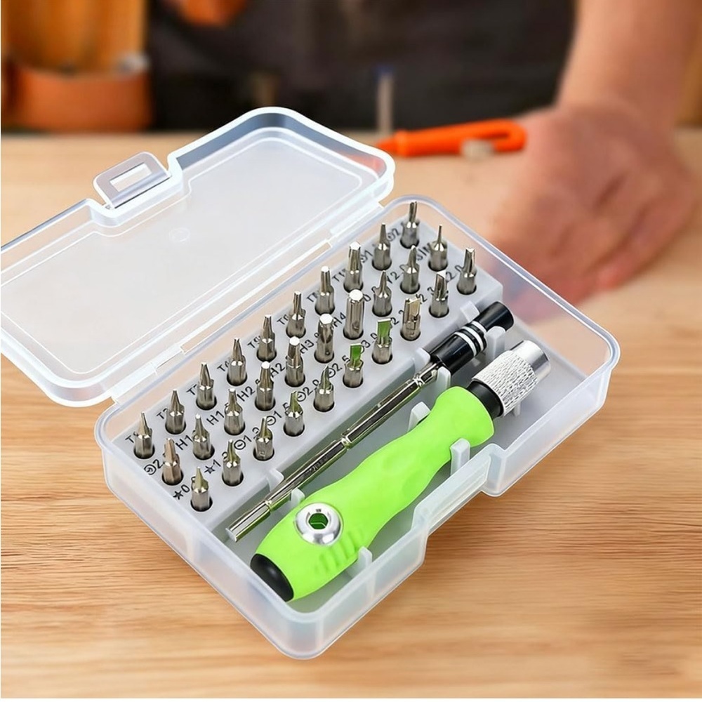 Precision Screwdriver Set with Green Handle